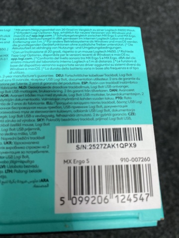 1429485-3 Logitech MX Ergo S Advanced Trackball Wireless Mouse (graphite)