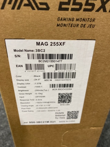 1429497-3 Gamingskärm MSI 25" MAG 255XF