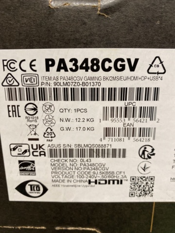 1429498-3 Skärm ASUS 34" ProArt PA348CGV