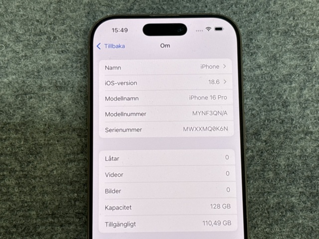 1409286-2 iPhone 16 Pro, 128GB