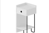 1434775 Bedside table, 3 pcs - Funzi Living, white melamine, left 61x32x30 cm