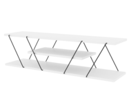 1434777 TV-bänk – vit/svart, 120x33x33 cm