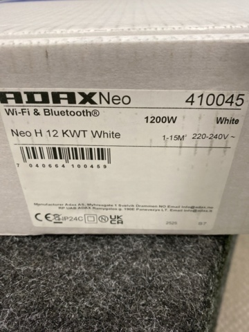 1429505-3 Panel element Adax Neo WiFi 1200W (white)
