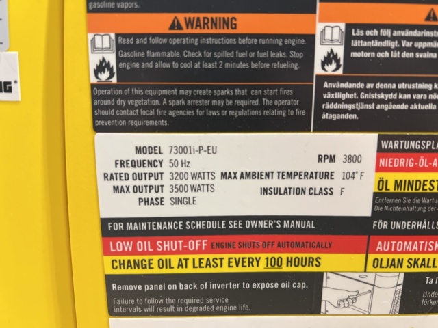 1439842-9 Inverter generator Champion 73001i-P-EU
