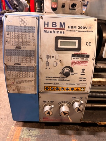 1373456-7 Svarv- och fräskombination – HBM Machines HBM 290V-F med digital avläsning