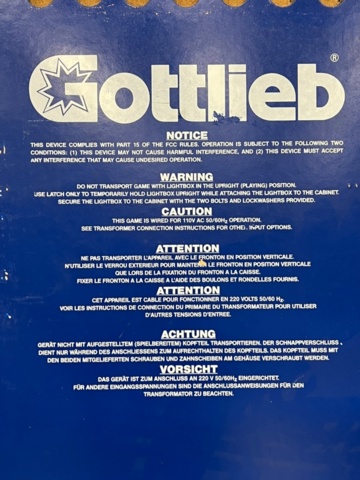 1440331-9 Flipperspel Gottlieb Wipeout