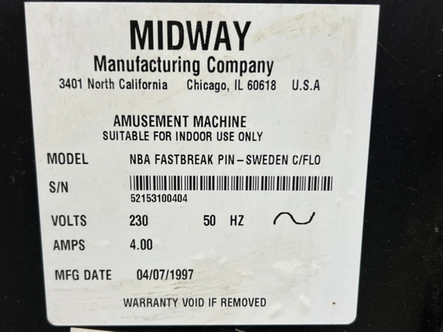 1440332-8 Flipperspel Bally Fastbreak