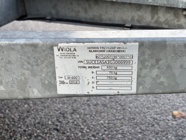 918909-8 Släpvagn - Wiola (Obromsat)