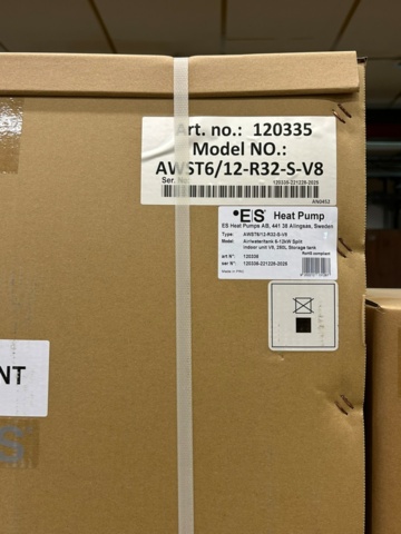 1440743-9 9 kW luft/vatten värmepump från Energy Save med stor 250L varmvattenstank L62