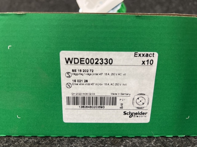 1440521-3 10 st Vägguttag 1-vägs Schneider Electric Exxact