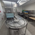1407982-2 Wexiödisk WD-211E belt dishwasher with associated roller conveyor and washing station