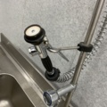 1406584-9 Stainless steel bench with shower head