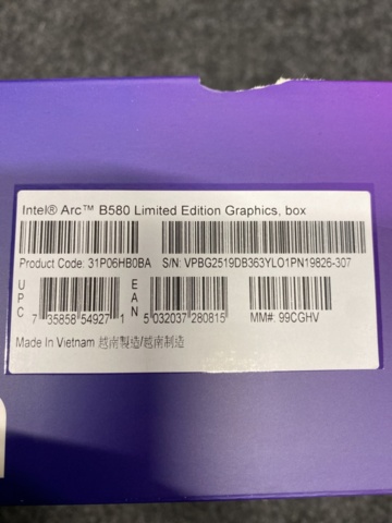 1439063-3 Grafikkort Intel Arc B580 Limited Edition Graphics Card