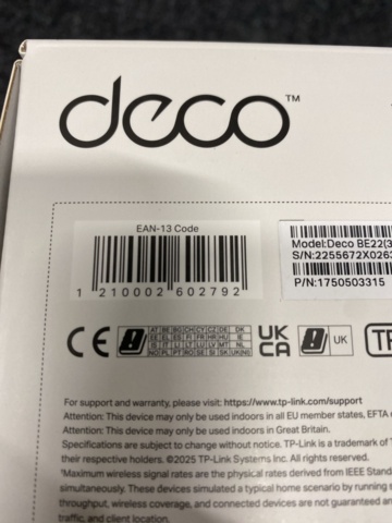 1439077-3 TP-Link Deco BE22 BE3600 Mesh 3-pack