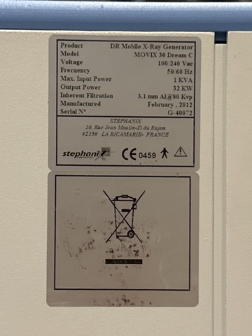1305241-14 Mobilt digitalt röntgensystem Stephanix Movix 30 Dream C, 2011