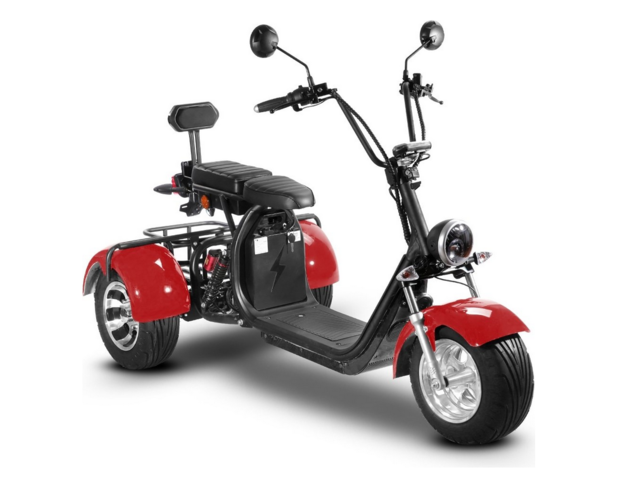 1443078-3 Elscooter Trehjuling - Röd 2000W