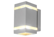 1443428 2 st Väggarmaturer Lightab Stela Fyrkantig Upp- och Nedåtljus IP44 Silver