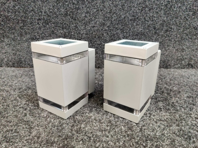 1443447-2 2 pcs Wall luminaires Lightab Stela Square Up and Downlight IP44 Silver