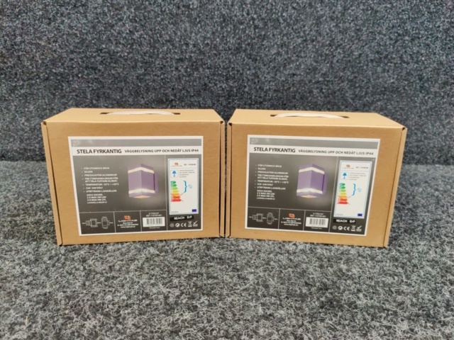 1443447-7 2 pcs Wall luminaires Lightab Stela Square Up and Downlight IP44 Silver