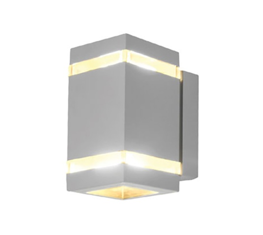 1443448-1 2 pcs Wall luminaires Lightab Stela Square Up and Downlight IP44 Silver