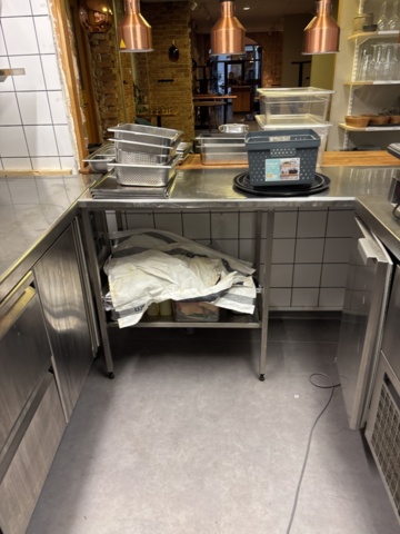 1373042-4 Stainless steel restaurant counter and workstation, Coreco refrigerated counter