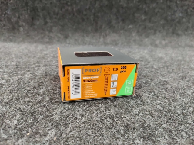 1444534-7 Ca 800 st Förpackningar Träskruv Prof 3,5x20 mm