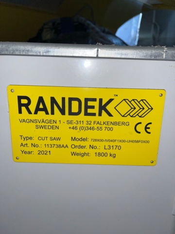 1421627-13 Såg/kap och matarlinje - Randek Cut Saw SPL728