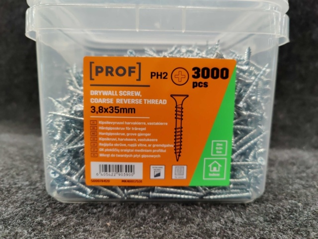 1444507-6 45 st Förpackningar Hårdgipsskruv för träregel Prof 3,8x35 mm