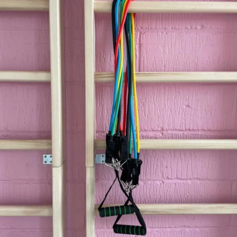 1445694-6 2 st. Elastiskt set med handtag - Komplett hemmaträning PRO