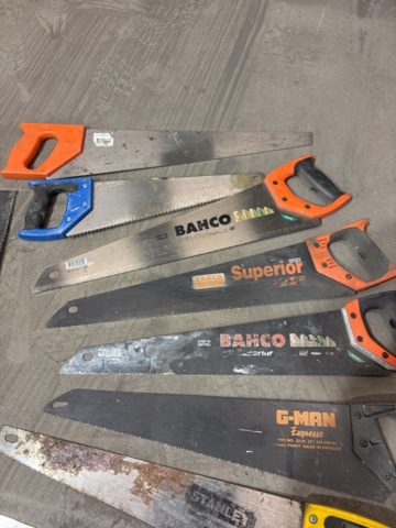 1349543-4 Samling sågar - Bahco, Stanley, mm.