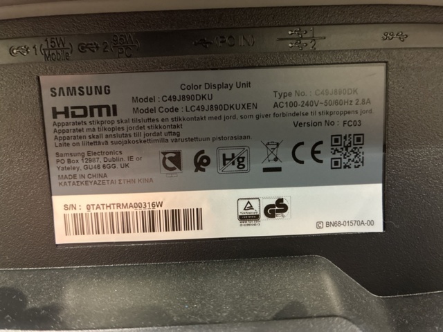 1446760-6 Datorskärm Samsung C49J890DKU (Curved 49")