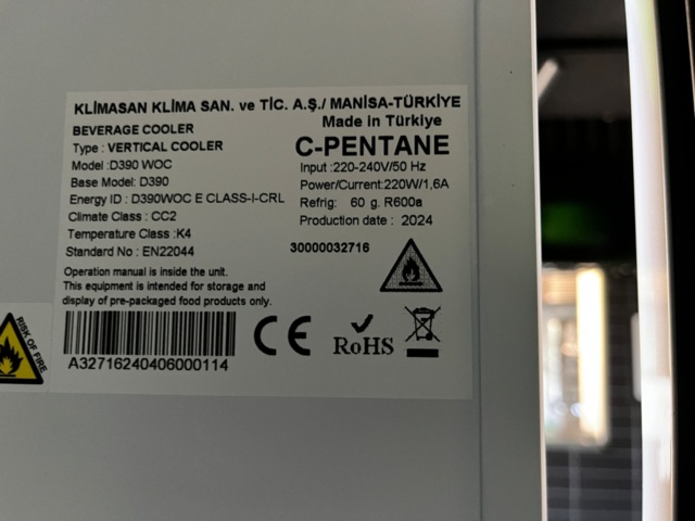 1423929-3 Dryckeskyl Klimasan D390 WOC