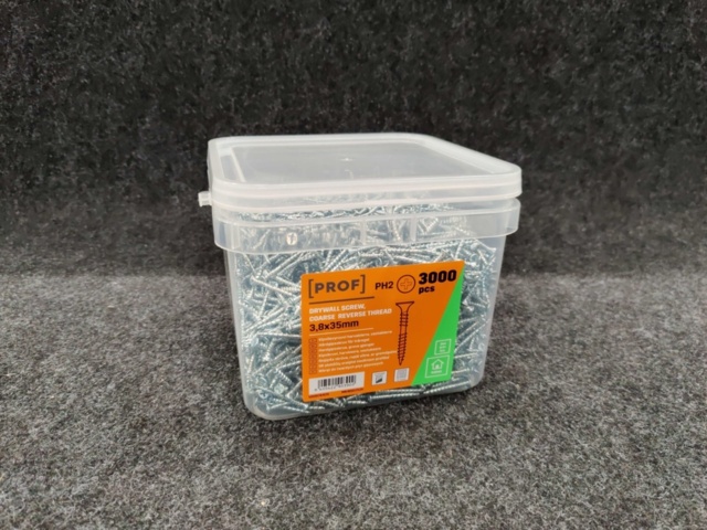 1444544-6 45 st Förpackningar Hårdgipsskruv Prof 3,8x35 mm