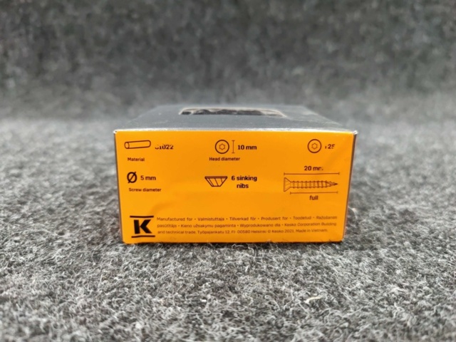 1444553-12 1080 st Förpackningar Träskruv Prof 5x20 mm