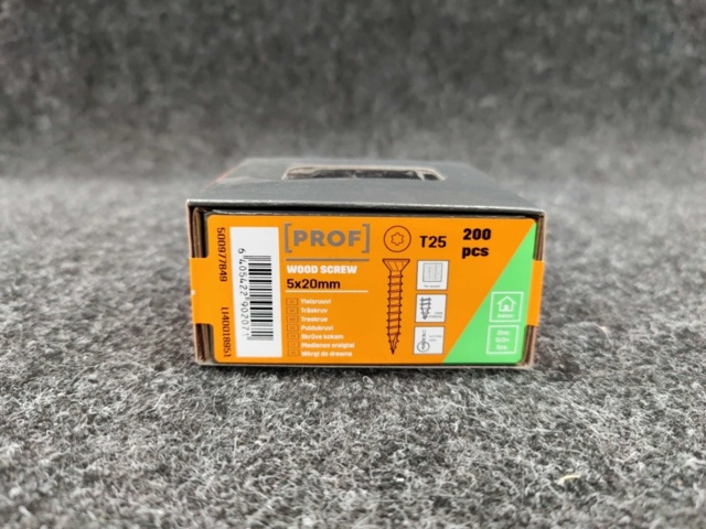 1444553-10 1080 st Förpackningar Träskruv Prof 5x20 mm