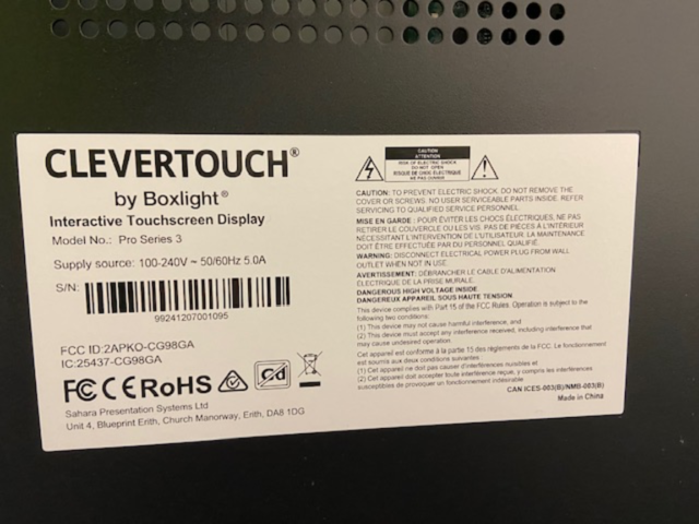 1443695-16 98" Interaktiv pekskärm med konferensutrustning och tillbehör - Clevertouch Pro Series 3
