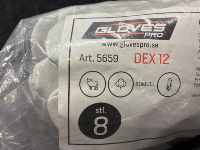 1447304-6 12 st Getskinnhandskar Gloves Pro DEX 12 vinter, Strl 8