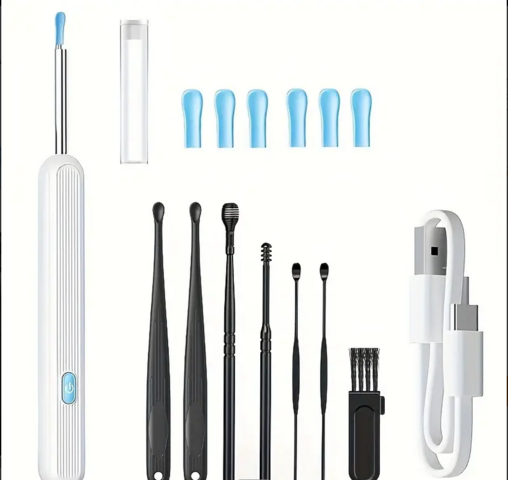 1448305-1 2 pcs 7-piece Earwax Removal Kit with camera, light and 6 ear spoons