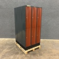1448476-1 2 small compartment cabinets 3 sections, 6 compartments, 1740x900x550 mm, red metallic