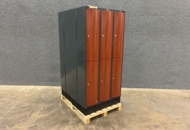 1448476 2 small compartment cabinets 3 sections, 6 compartments, 1740x900x550 mm, red metallic