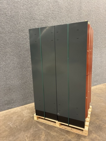 1448476-3 2 small compartment cabinets 3 sections, 6 compartments, 1740x900x550 mm, red metallic