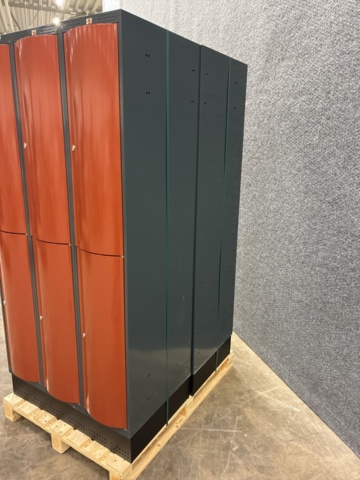 1448476-5 2 small compartment cabinets 3 sections, 6 compartments, 1740x900x550 mm, red metallic