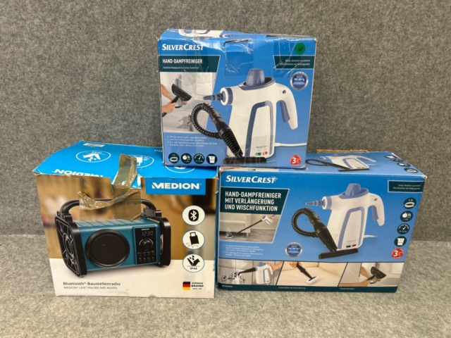 1436455-1 Steam cleaners about 30 pcs and Bluetooth radios about 7 pcs