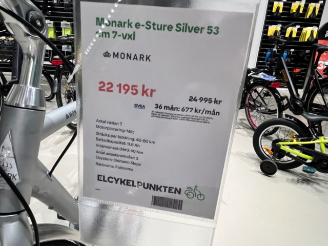 1423973-4 Elcykel - Monark e-Sture Silver 53 cm