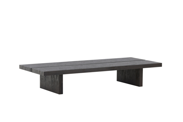 1446192-1 Coffee table, pedestal and shoe shelf black