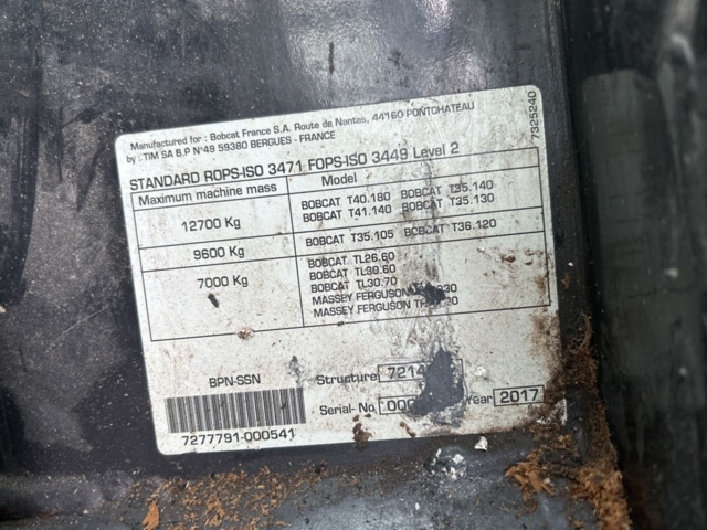 1423601-69 Teleskoplastare Bobcat T36.120SLB med många tillbehör