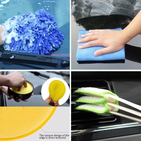 1449269-3 Kit with cleaning cloth, washing mitt, electric drill brush, etc.