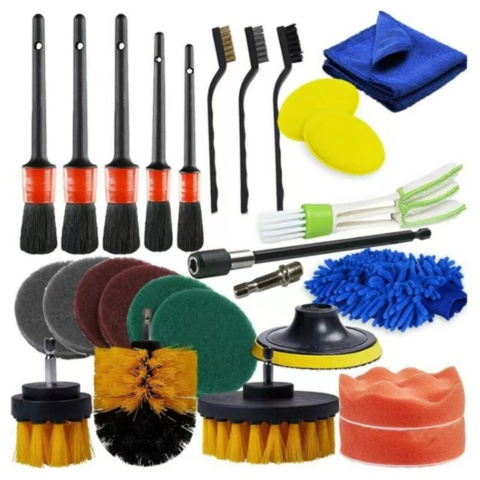 1449275-1 Kit with cleaning cloth, washing mitt, electric drill brush, etc.