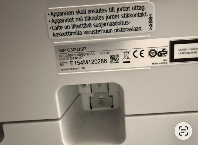 1438013-23 Ricoh Aficio MP C3003 SP skrivare