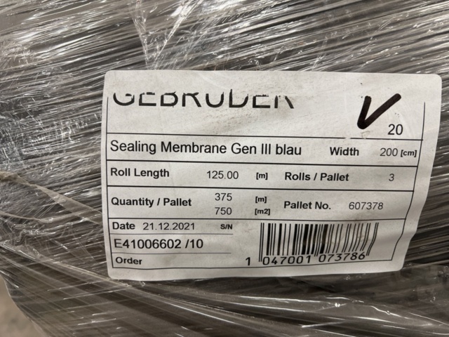 1449491-3 Ca 750 kvm Sealing membrane 2,00x125m